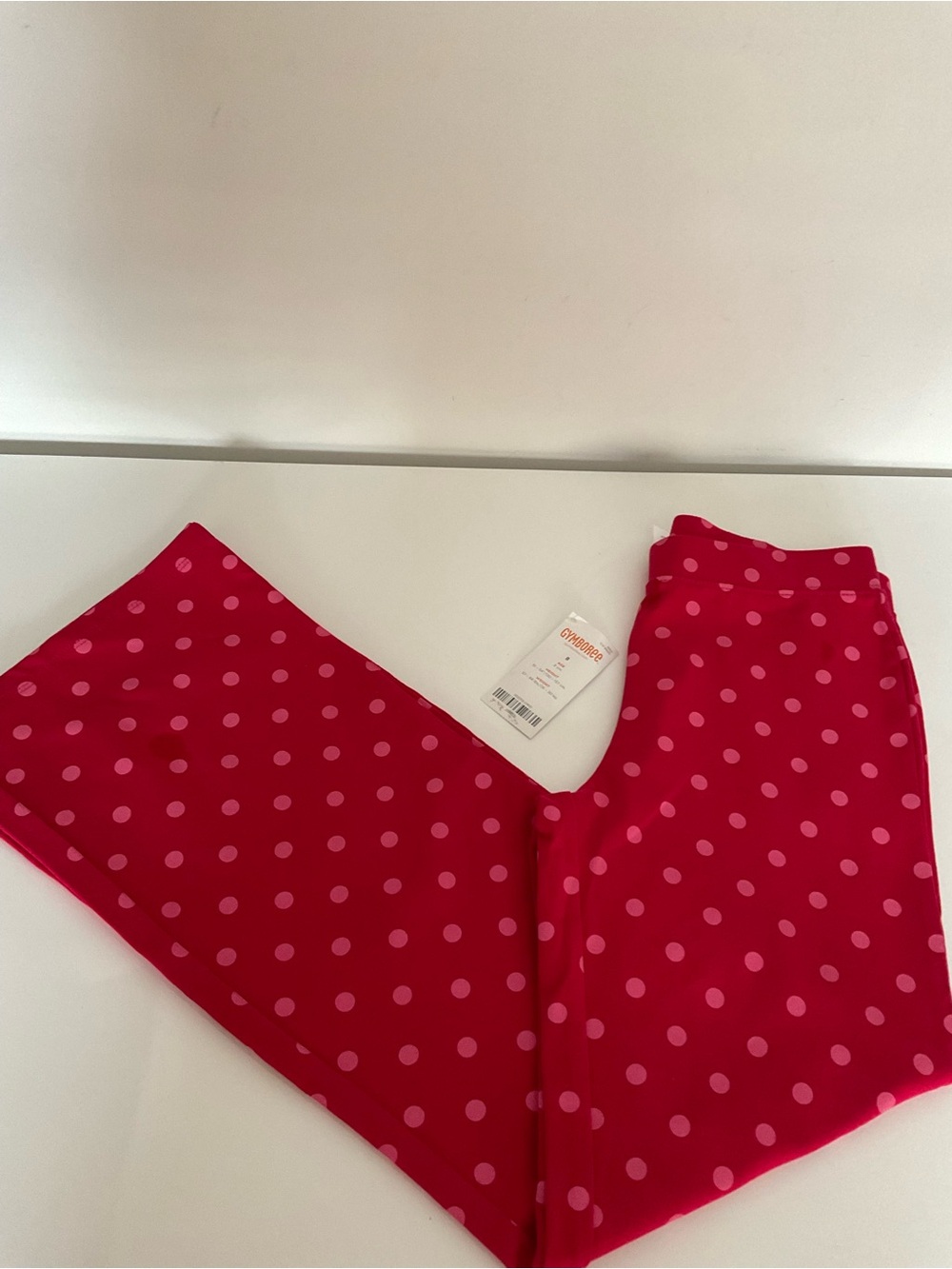 Gymboree Red Leggings with Light Pink Polka Dots Size 8 (NWT)